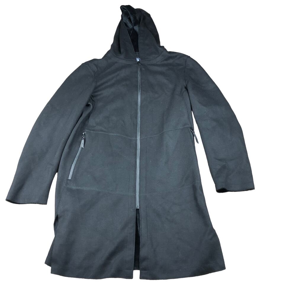 RIVER STONE Coat Black Front Zip With Hood Men's Medium NWT Thick Modern - Picture 5 of 7